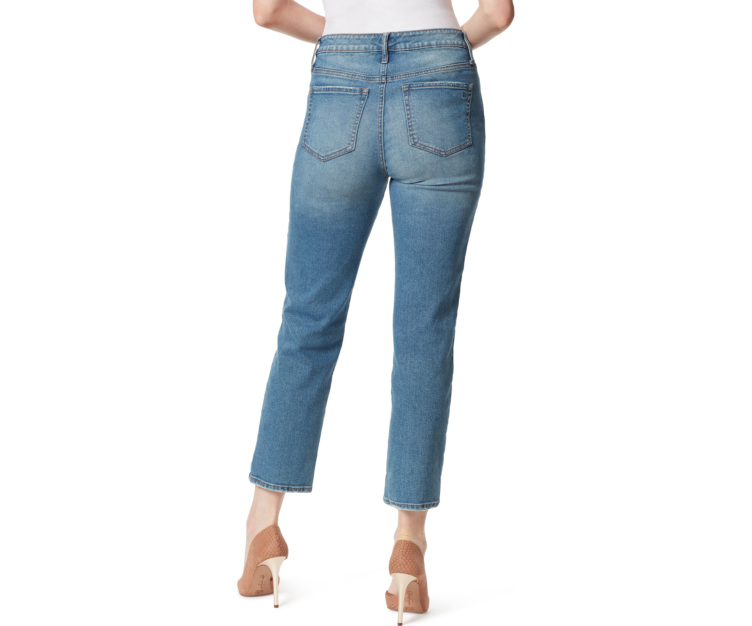 Spotlight Cropped High Rise Slim Straight Jeans 
