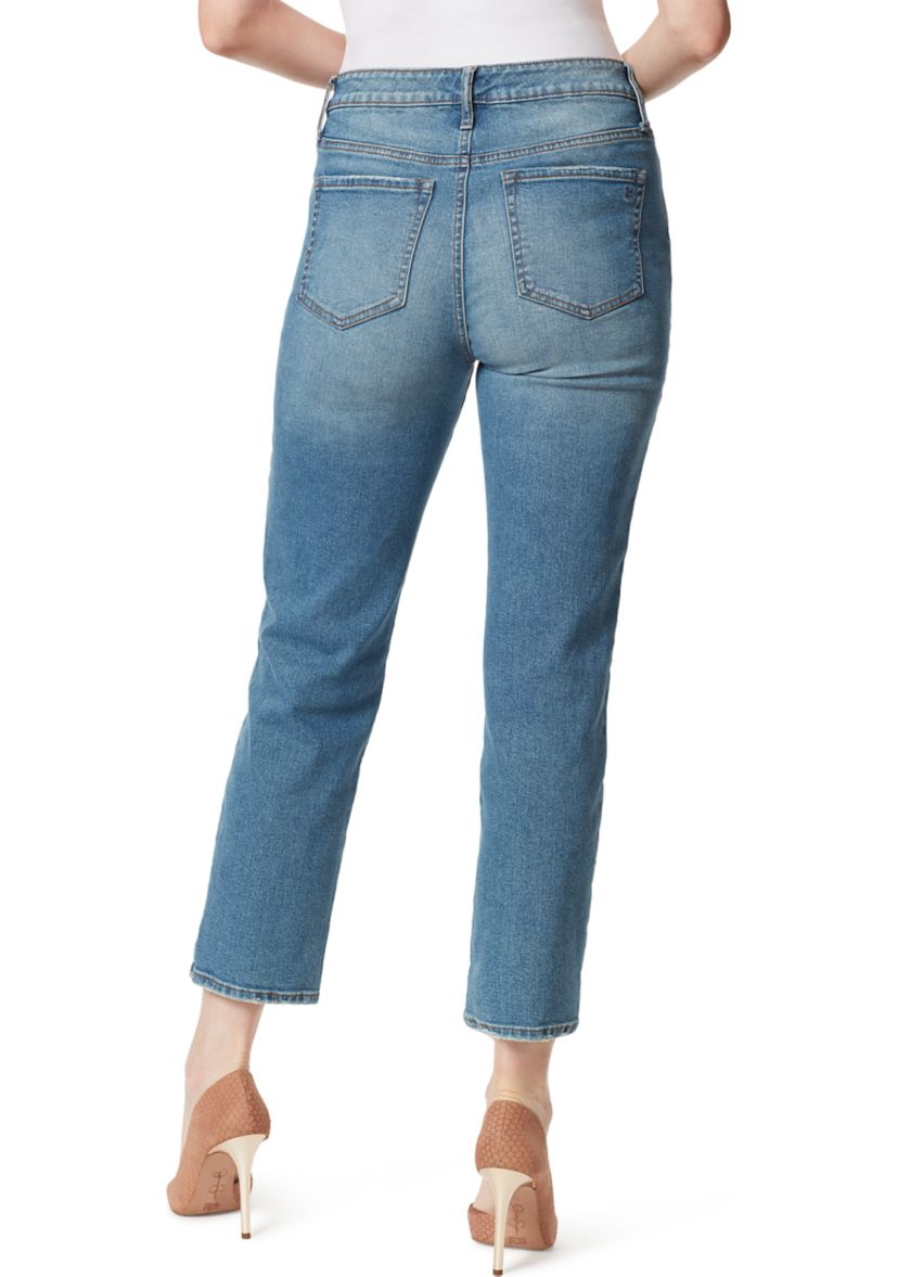 Spotlight Cropped High Rise Slim Straight Jeans 
