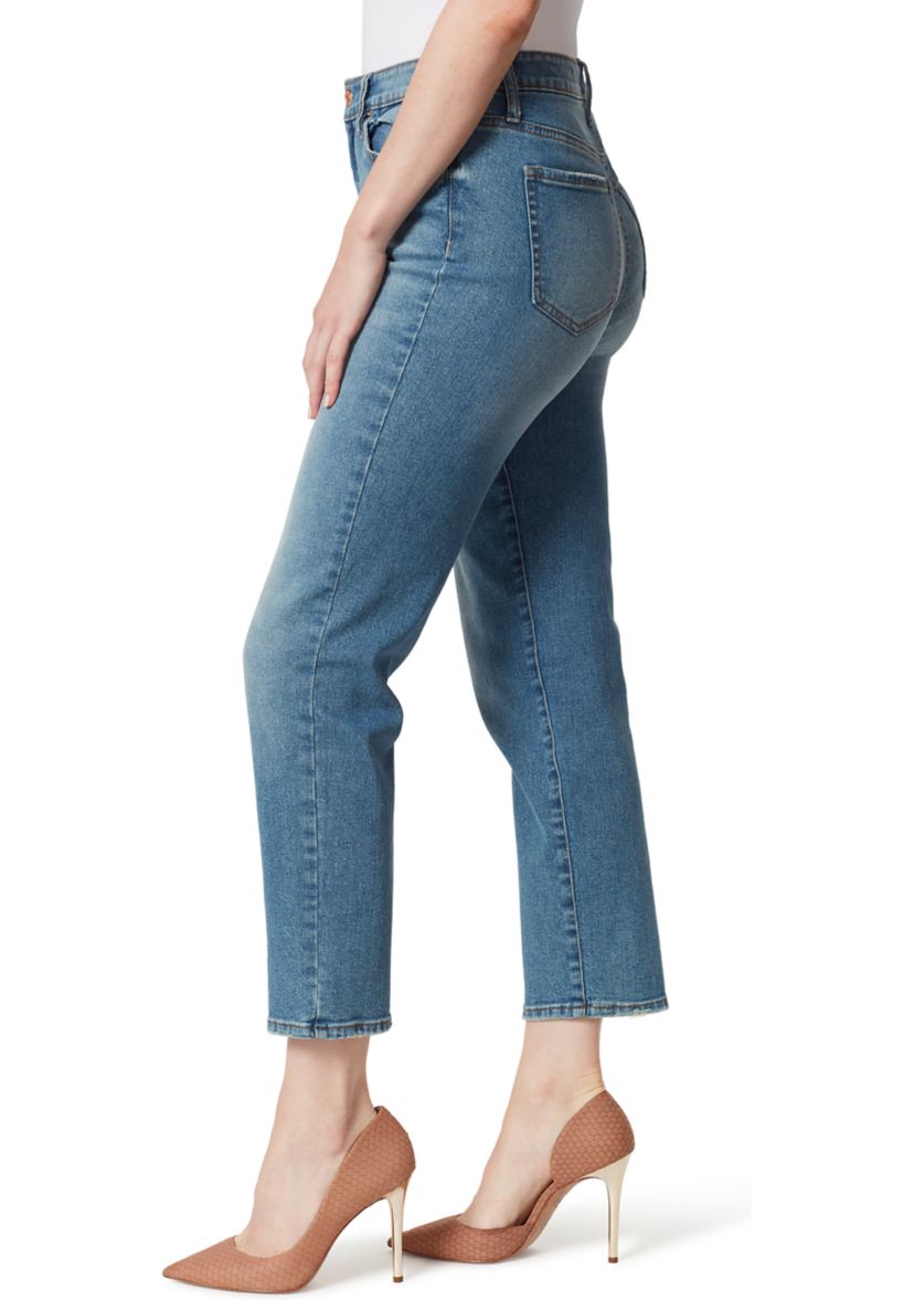 Spotlight Cropped High Rise Slim Straight Jeans 