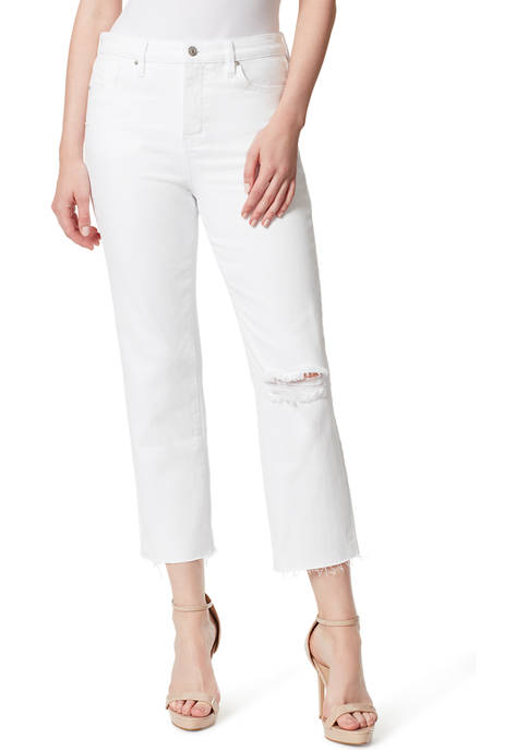 Jessica Simpson Cropped High Rise Slim Straight Jeans