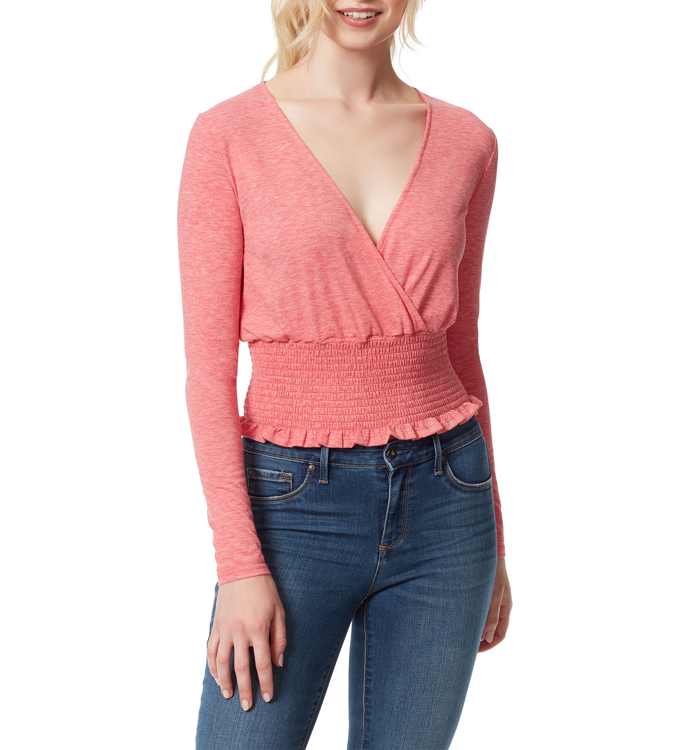 Smocked Wrap Blouse