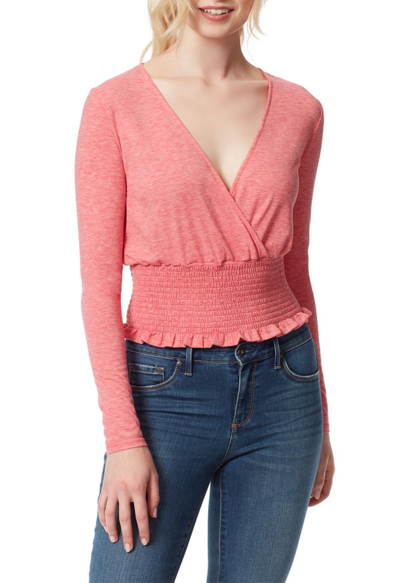 Smocked Wrap Blouse