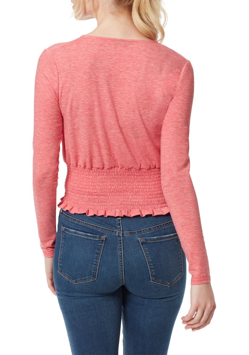 Smocked Wrap Blouse
