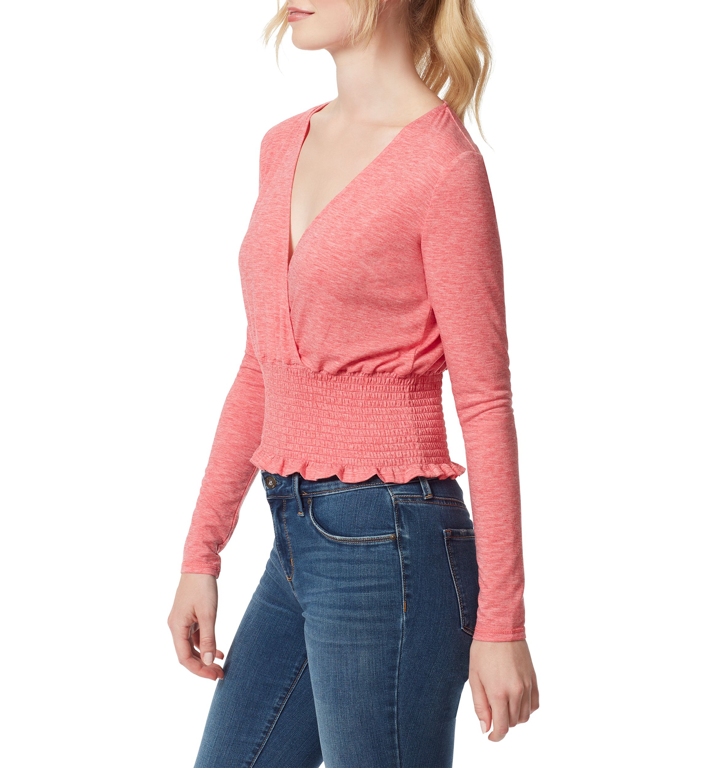 Smocked Wrap Blouse
