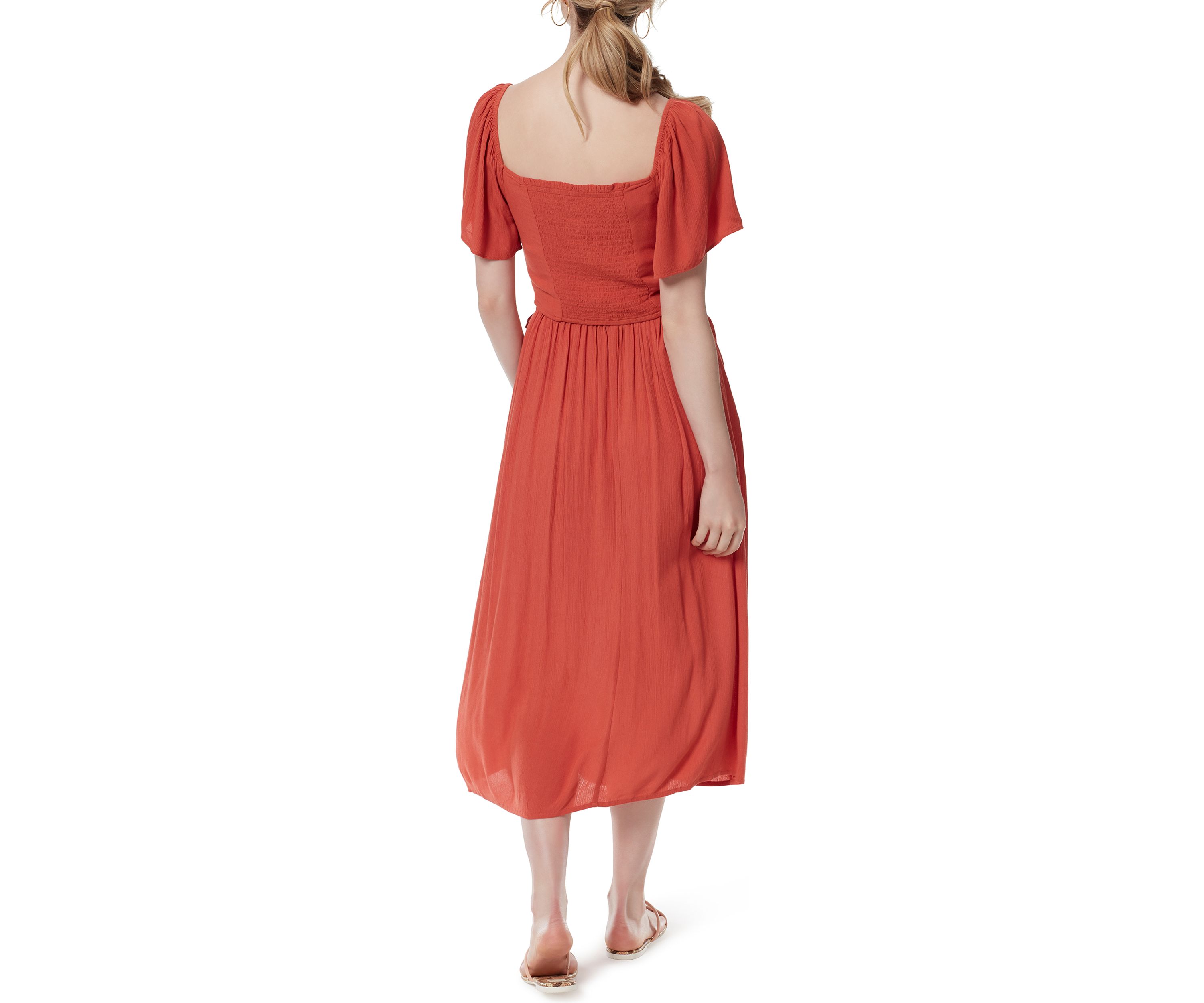 Flutter Sleeve Ruched Top