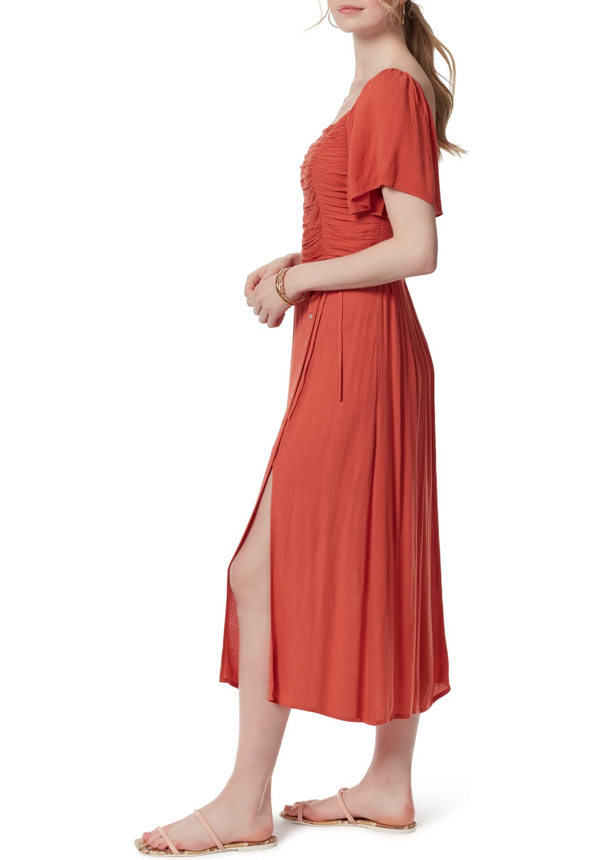 Flutter Sleeve Ruched Top