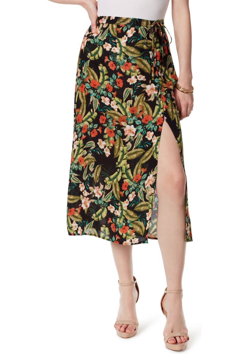 Button Midi Skirt 