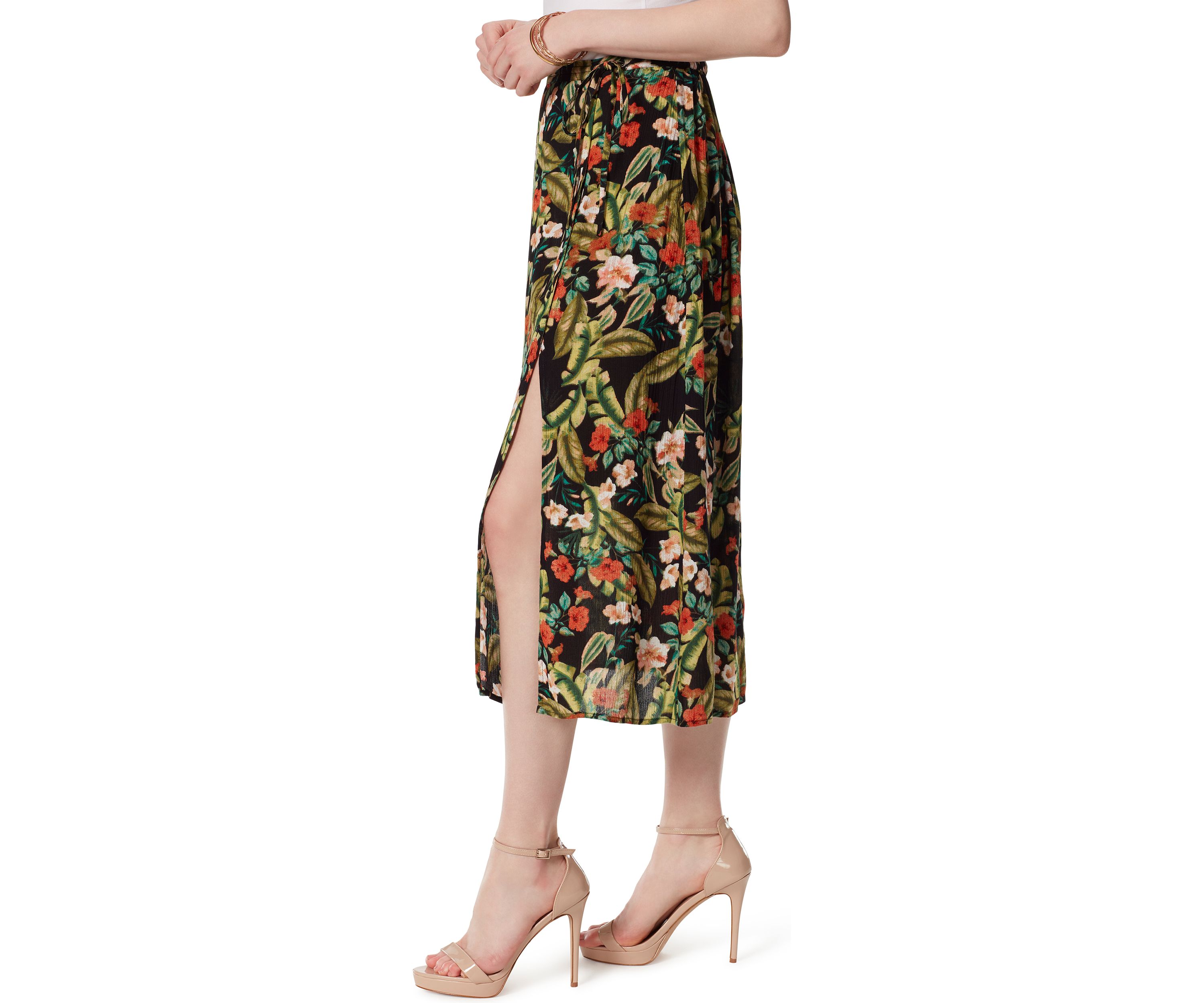 Button Midi Skirt 