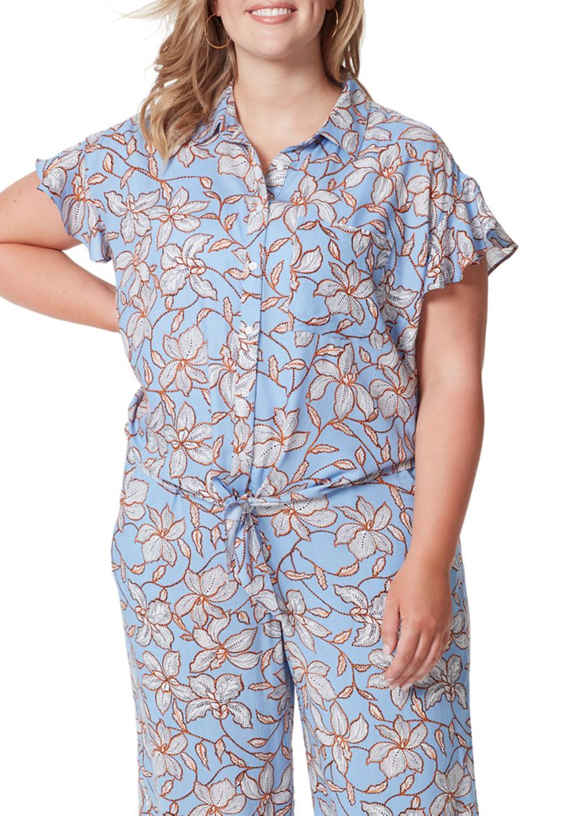 Plus Size Rhea Flutter Sleeve Top