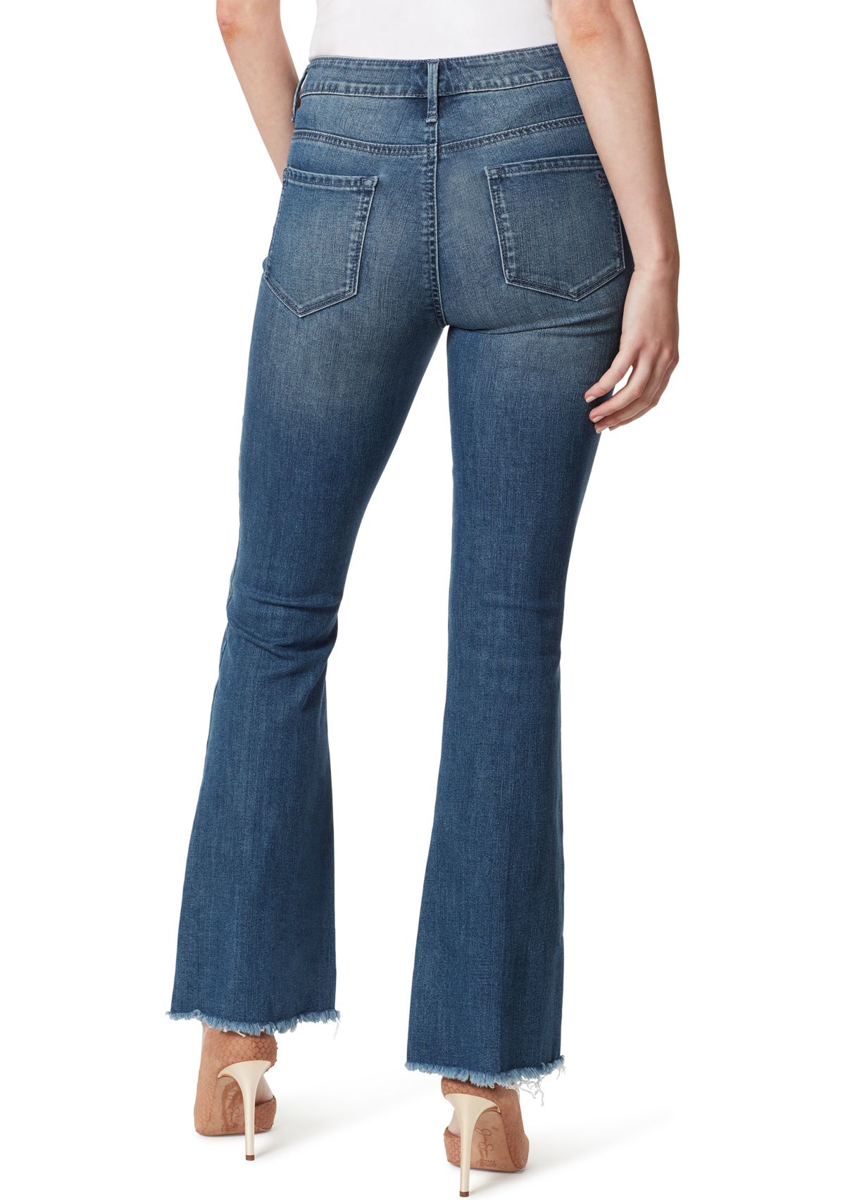 Mid Rise Ankle Flare Jeans 