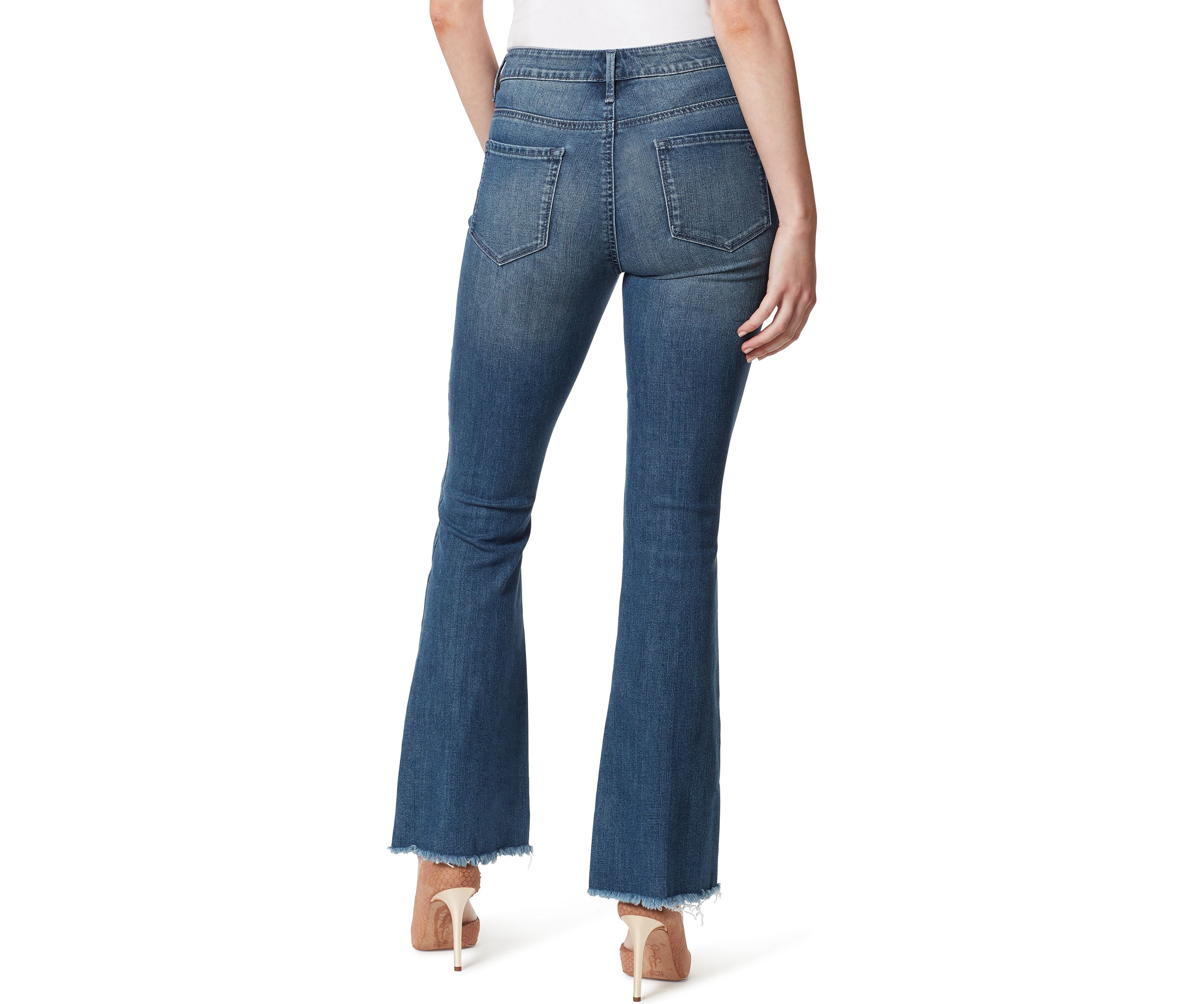 Mid Rise Ankle Flare Jeans 