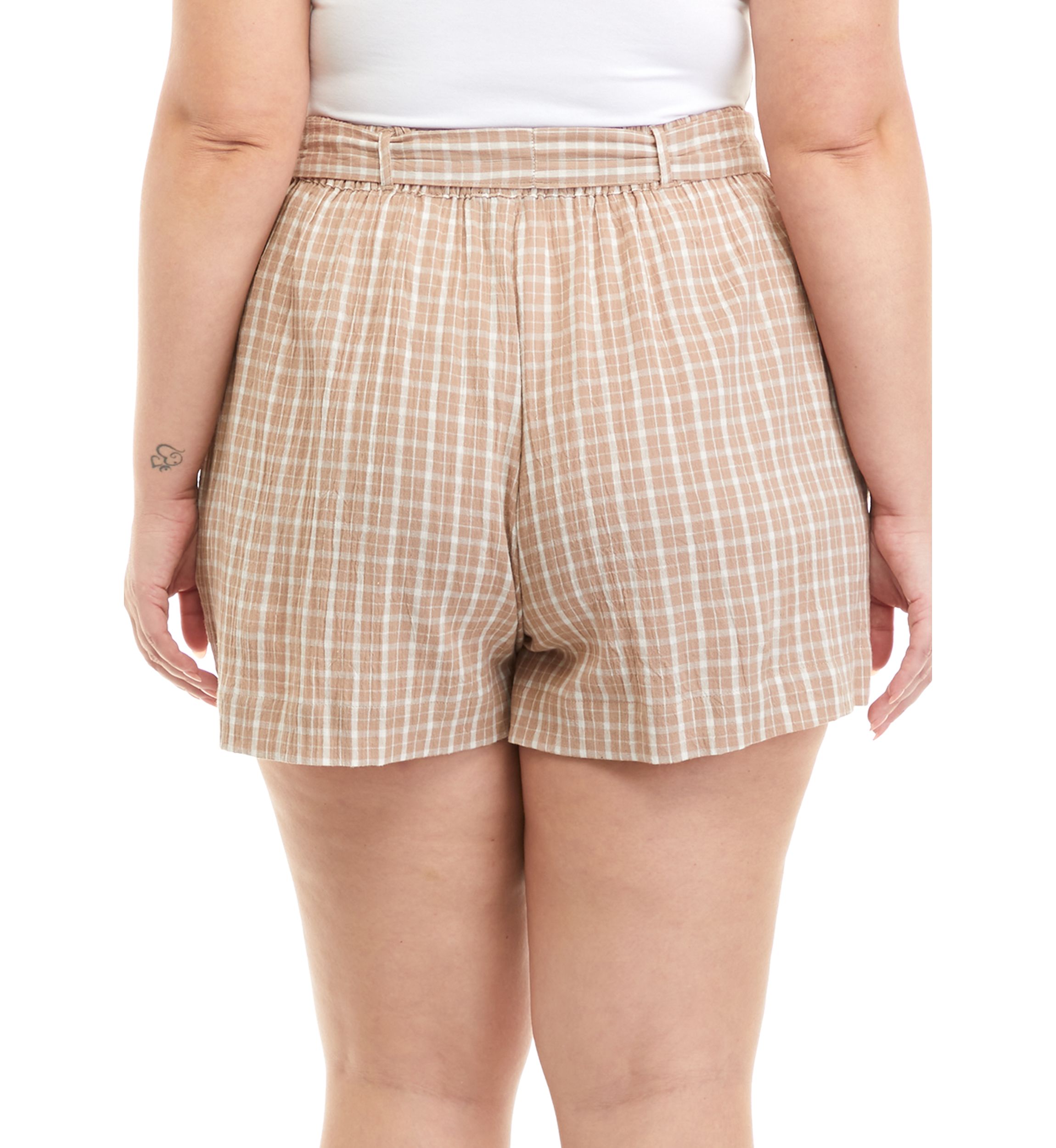 Plus Size Ellown Tie Waist Shorts
