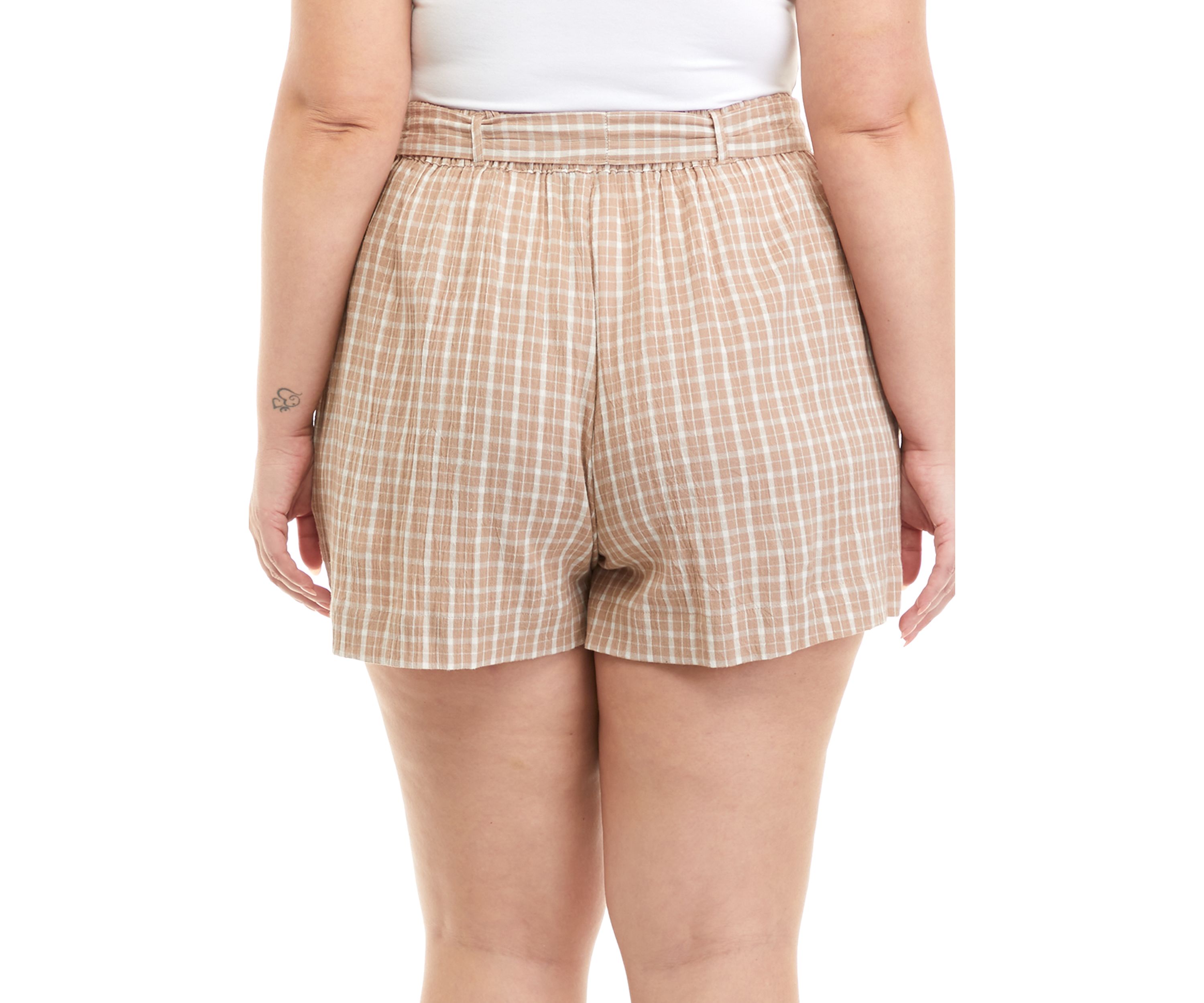 Plus Size Ellown Tie Waist Shorts
