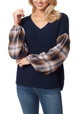 Jessica Simpson Long Sleeve Emmeline V-Neck Pullover Top belk
