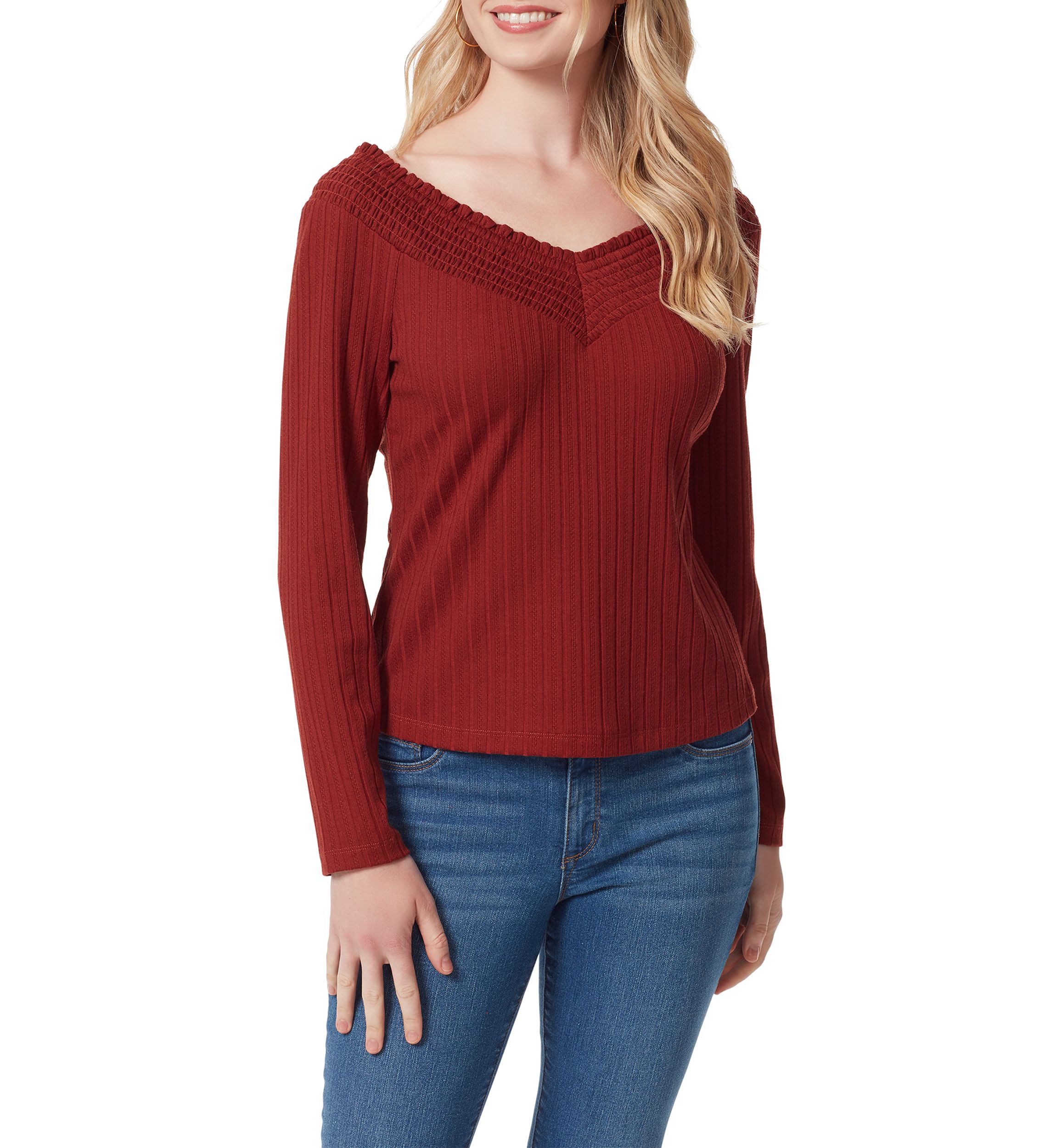 Myra Lace Ribbed Knit Top