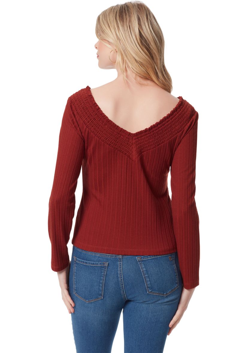 Myra Lace Ribbed Knit Top