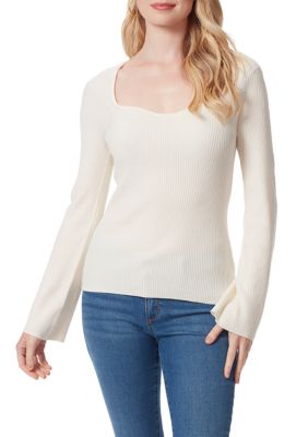 Jessica Simpson Women's Long Sleeve Calisata Square Neck Top, XL