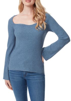 Jessica Simpson Women's Long Sleeve Calisata Square Neck Top, XL