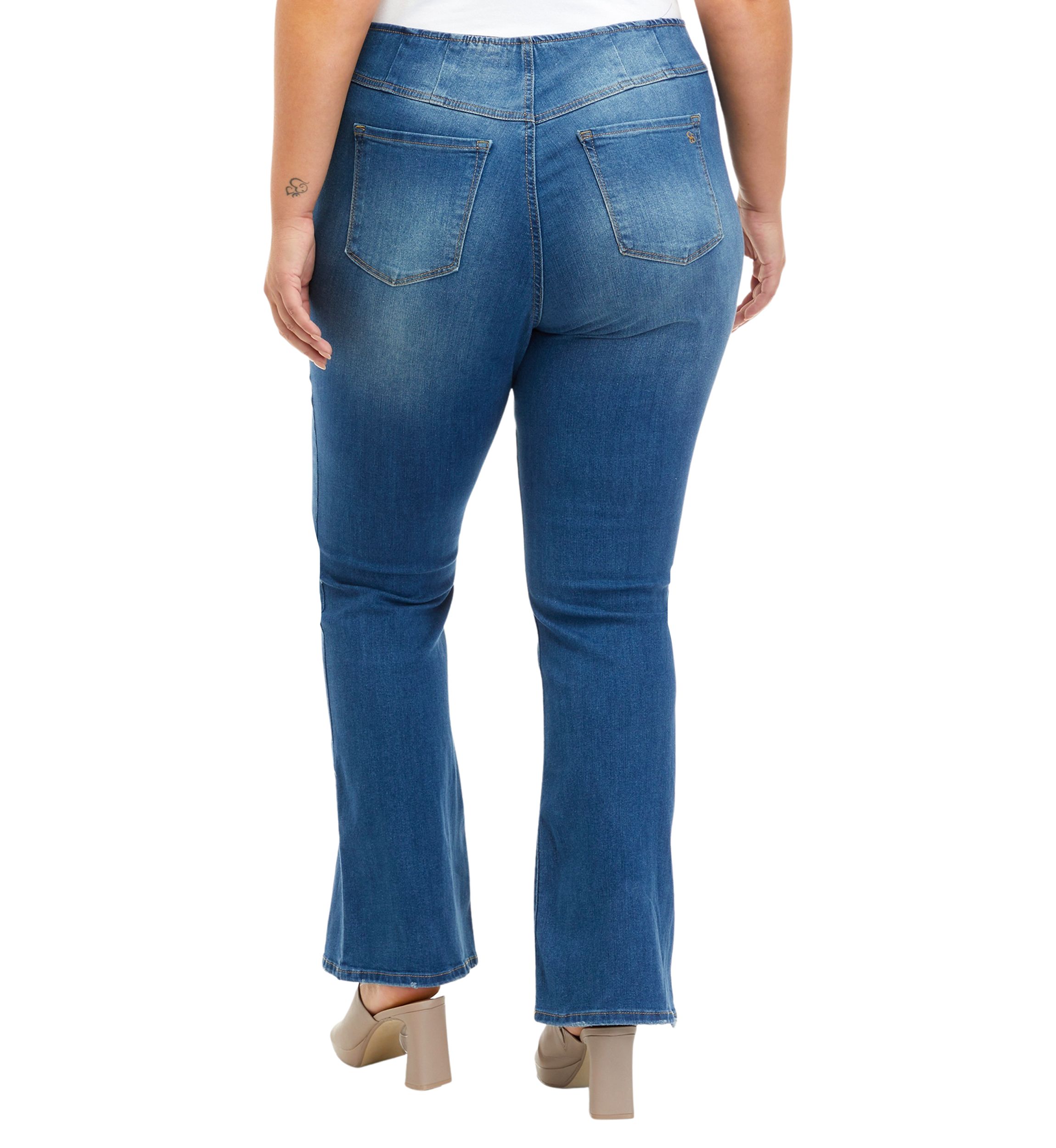 Jeans Donna Jessica Simpson Relaxed Wide Straight Leg, Vita Alta, Colore Denim Chiaro - 2