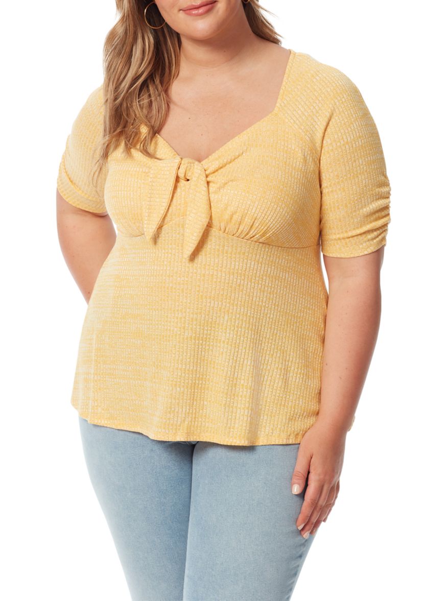 Plus Size Elbow Tie Bust Lyndsey Knit Top 