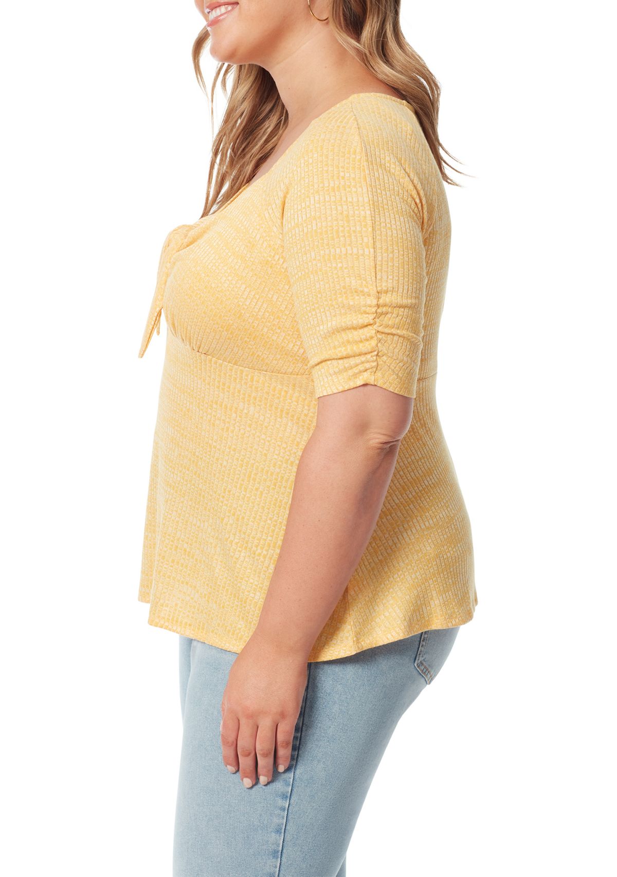 Plus Size Elbow Tie Bust Lyndsey Knit Top 