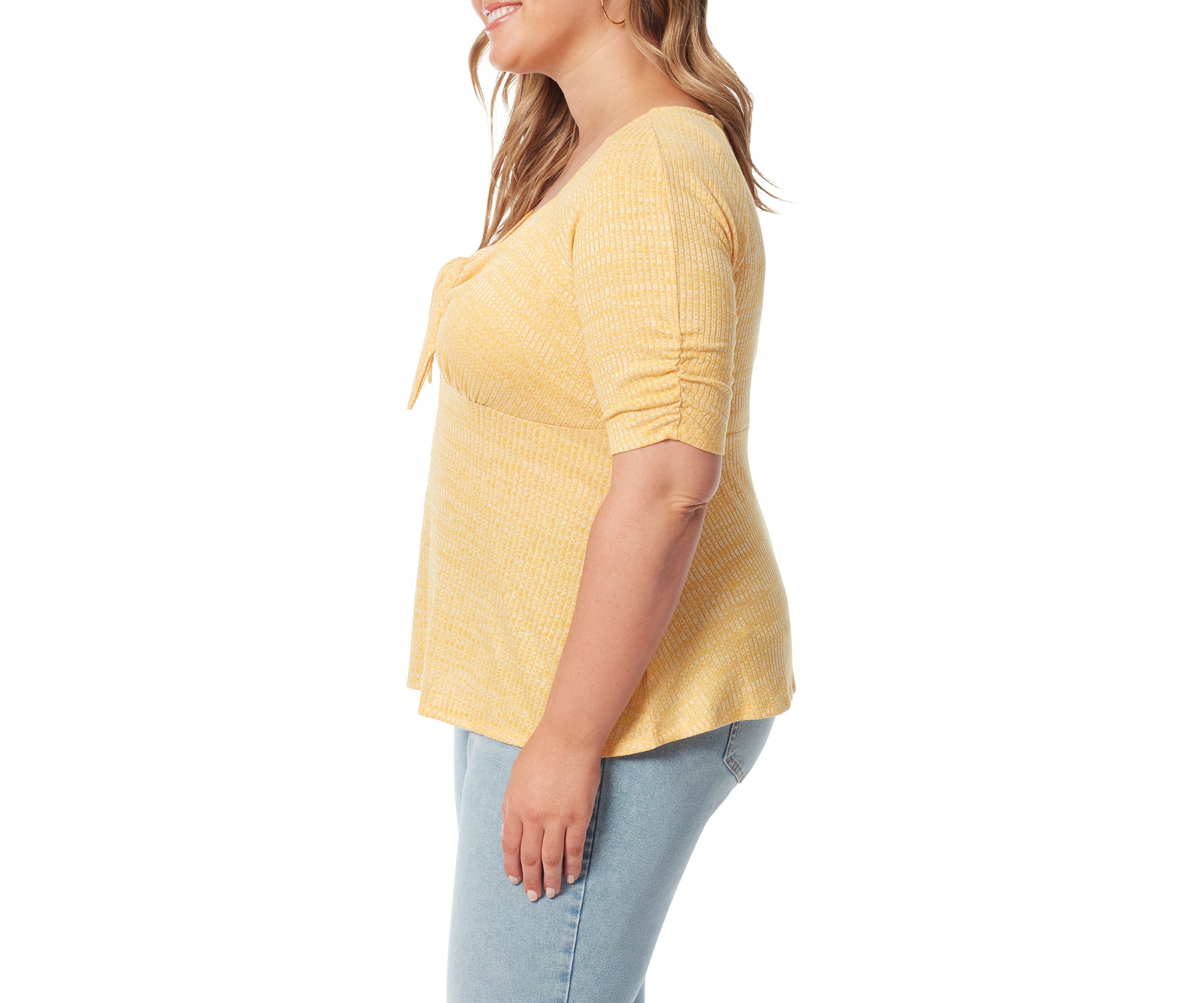 Plus Size Elbow Tie Bust Lyndsey Knit Top 