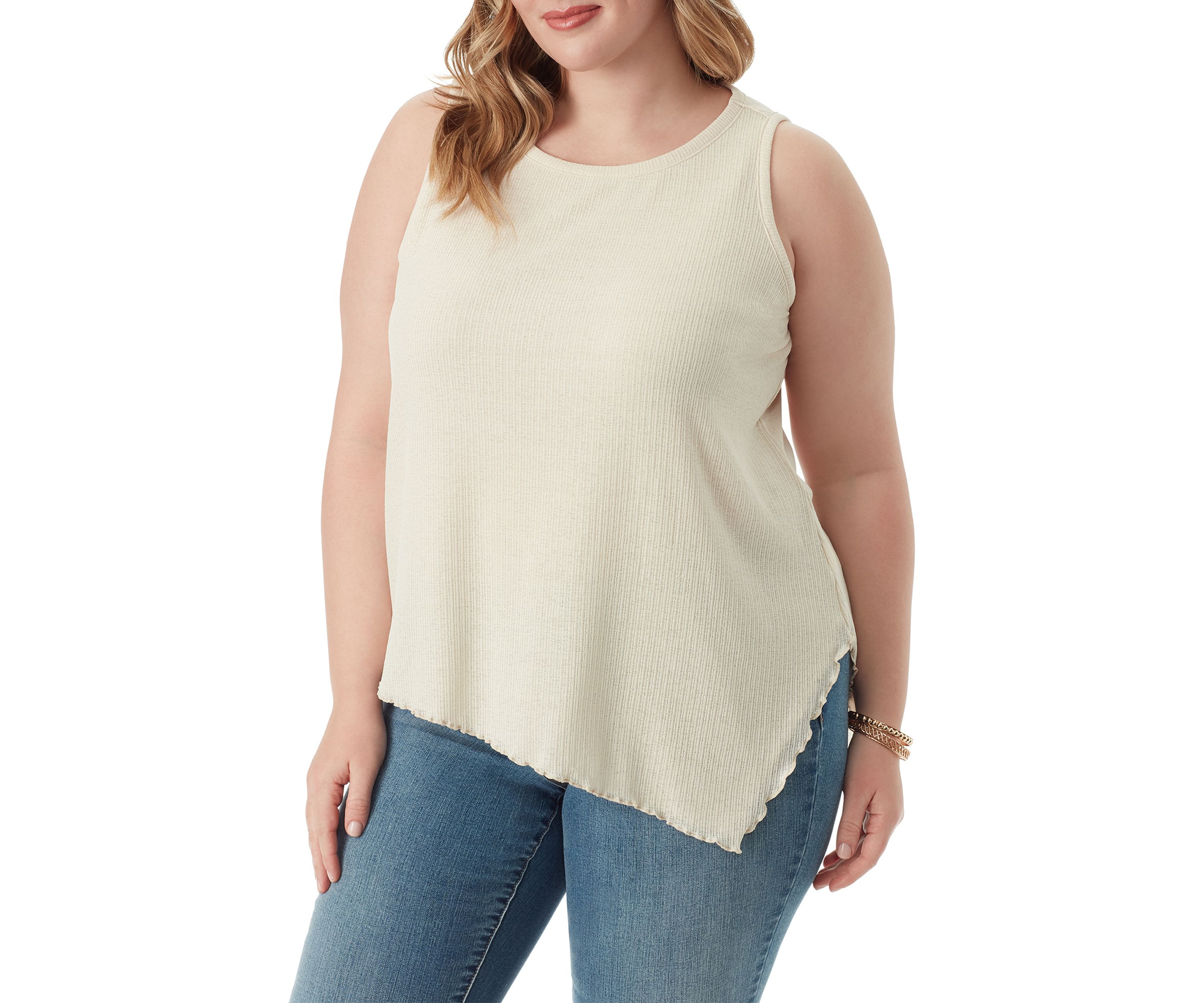 Plus Size Winsome Asymmetric Hem Tank