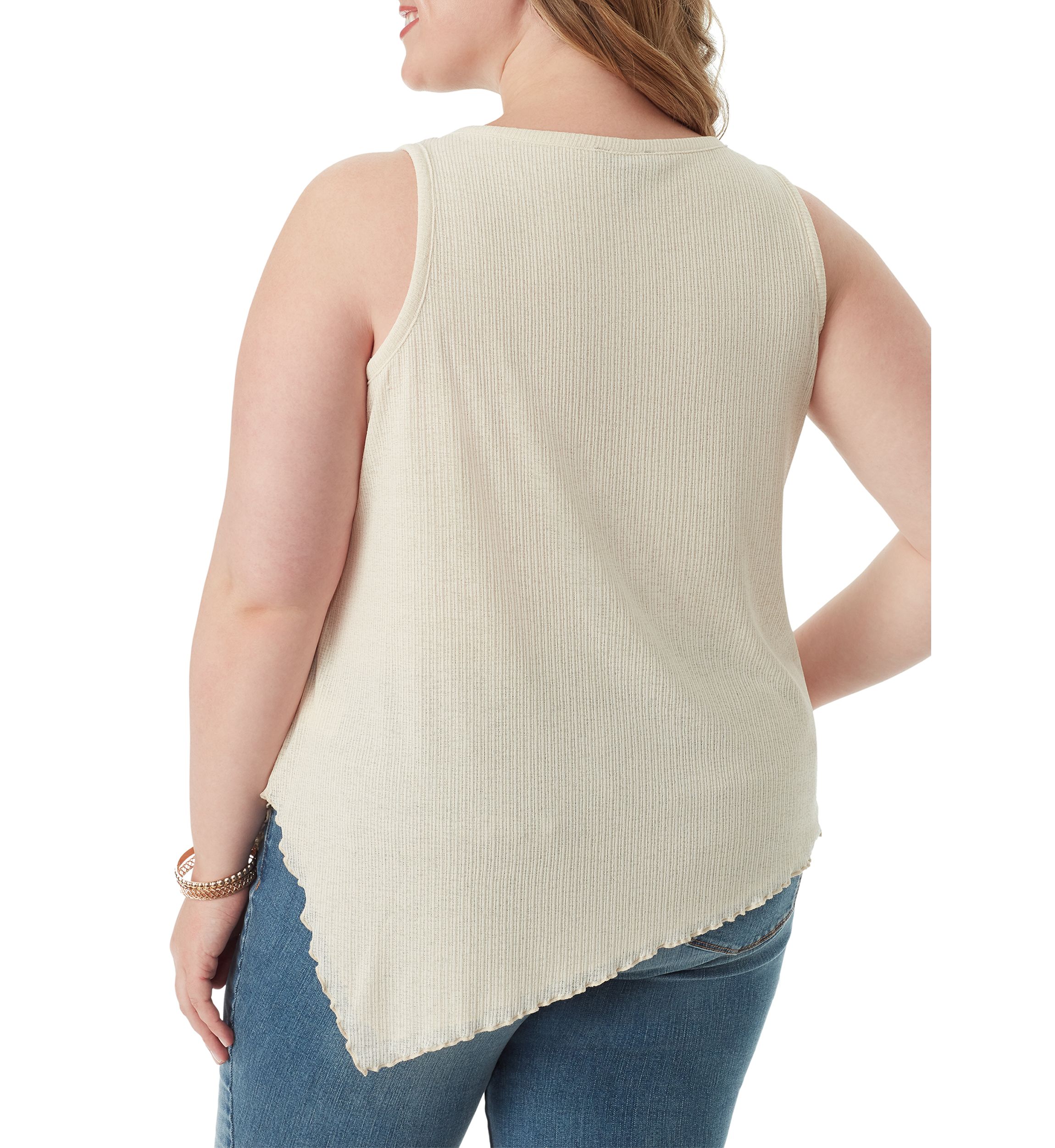 Plus Size Winsome Asymmetric Hem Tank