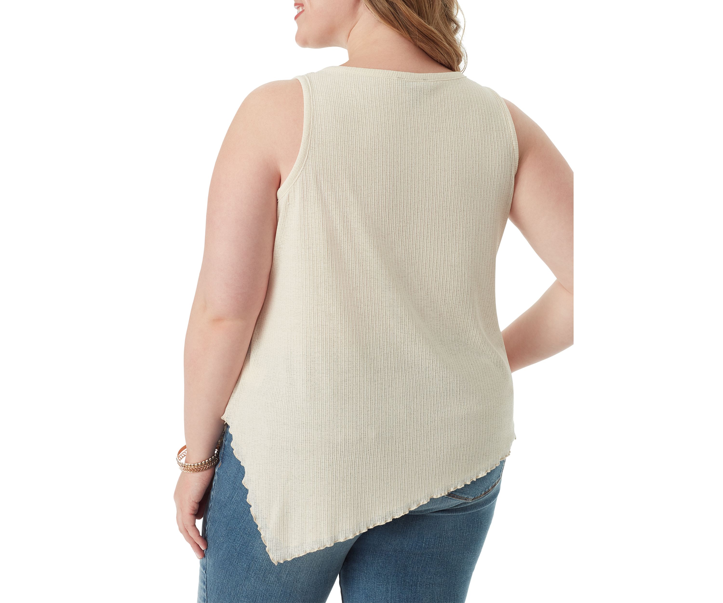 Plus Size Winsome Asymmetric Hem Tank