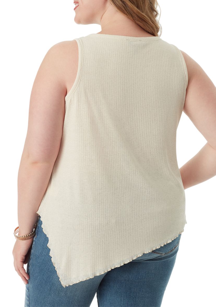 Plus Size Winsome Asymmetric Hem Tank