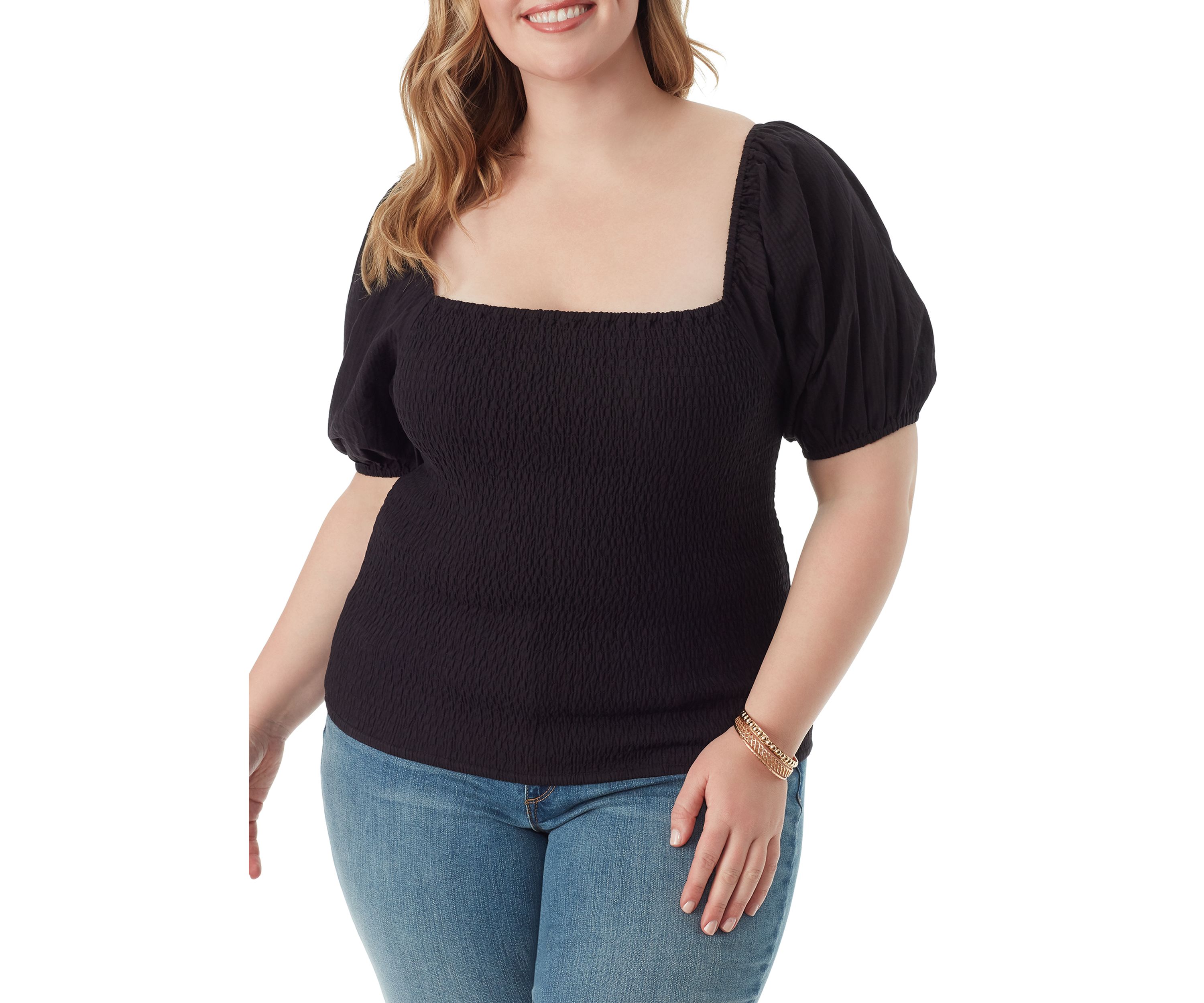 Plus Size Smocked Diamond Top