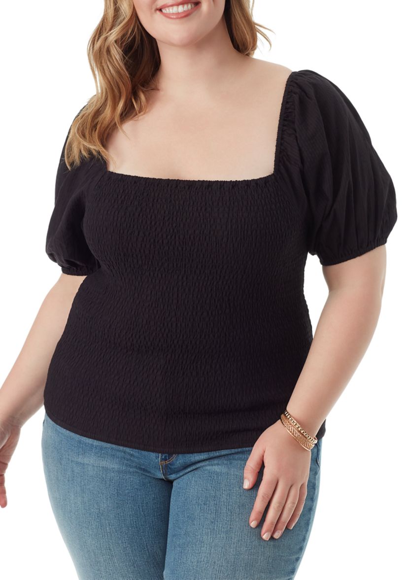 Plus Size Smocked Diamond Top