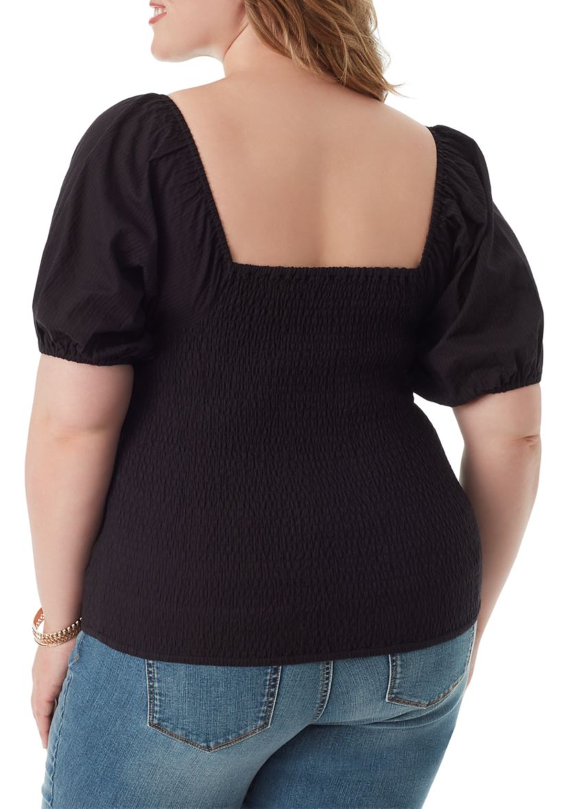 Plus Size Smocked Diamond Top