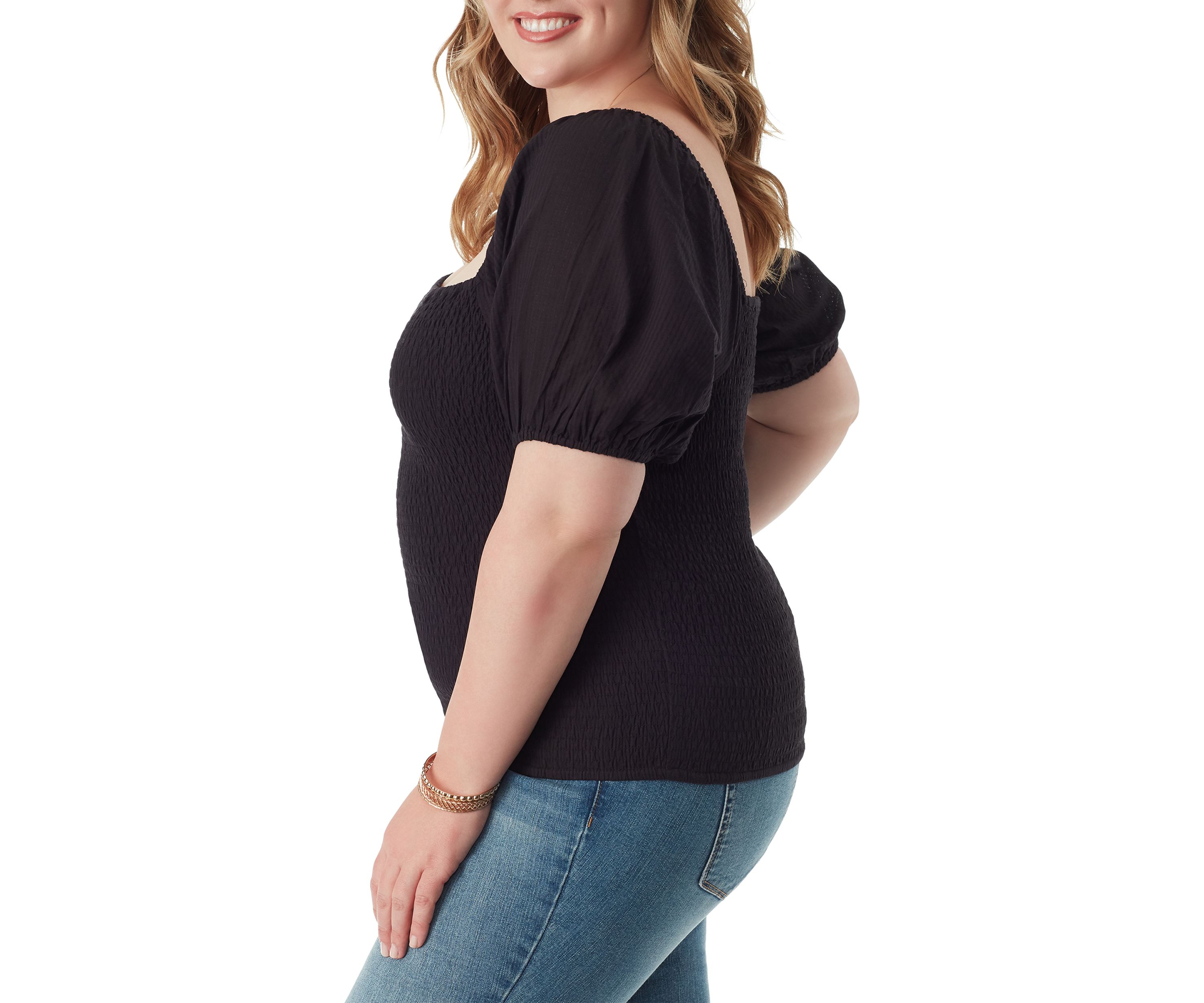 Plus Size Smocked Diamond Top