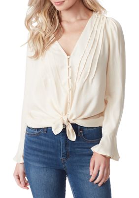 Jessica Simpson Women's Cecily Long Sleeve Crepe Top, XL