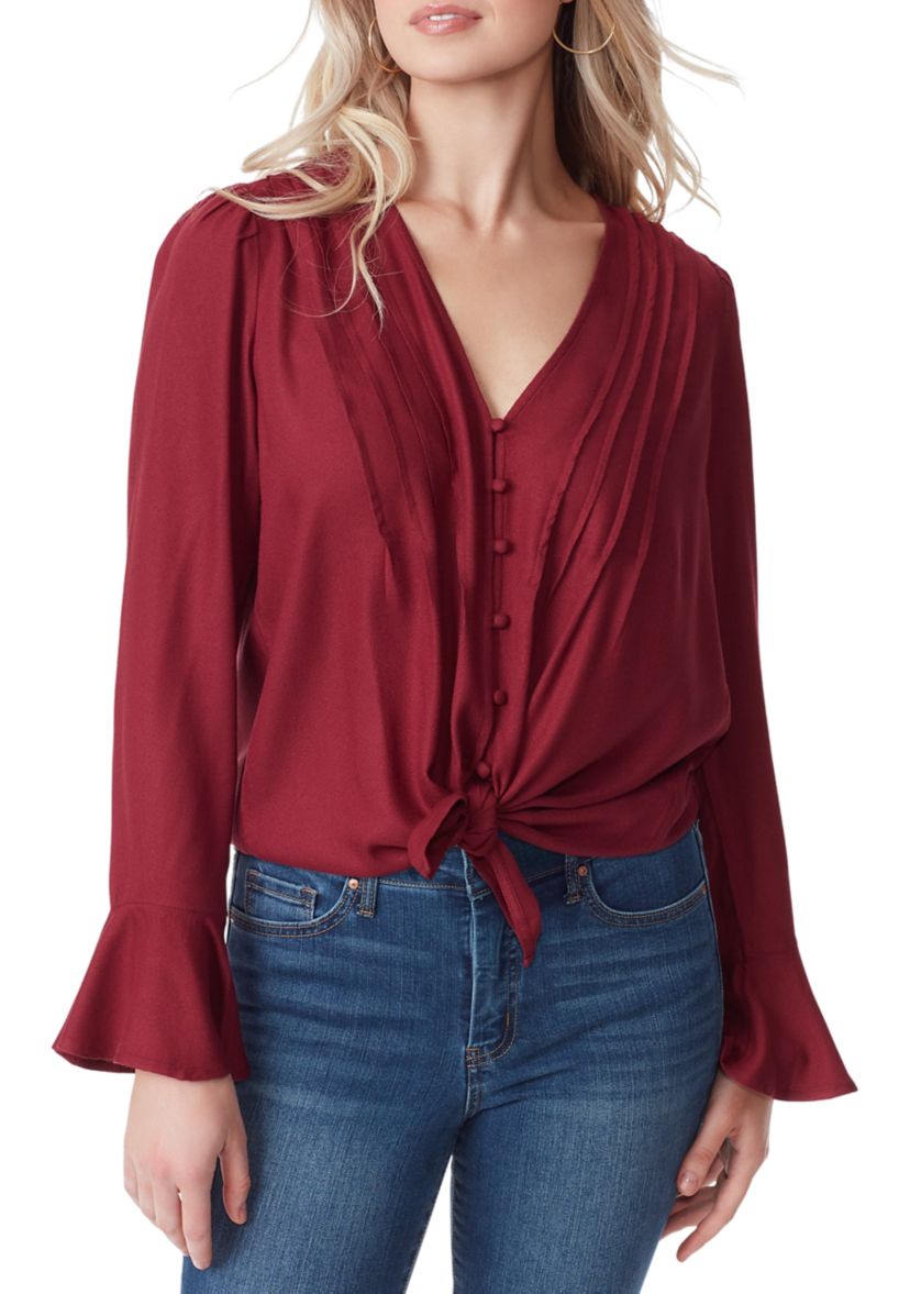 Cecily Long Sleeve Crepe Top