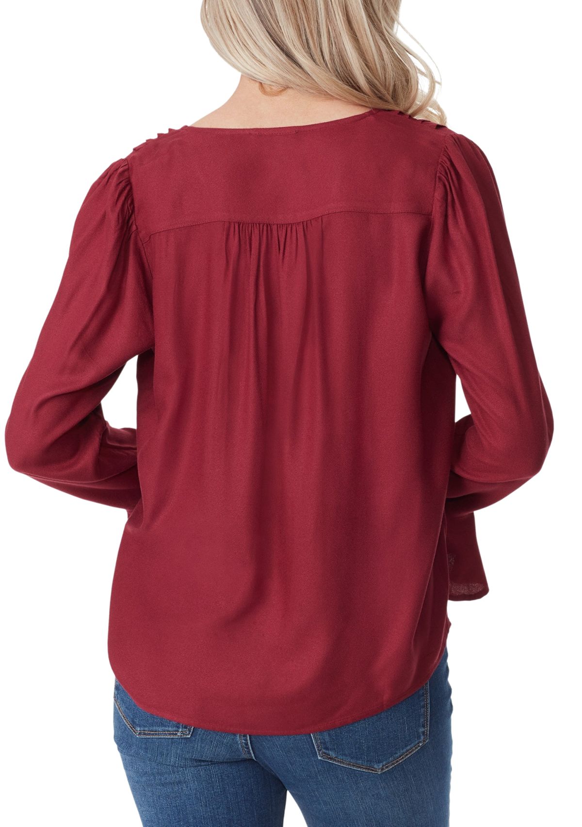 Cecily Long Sleeve Crepe Top