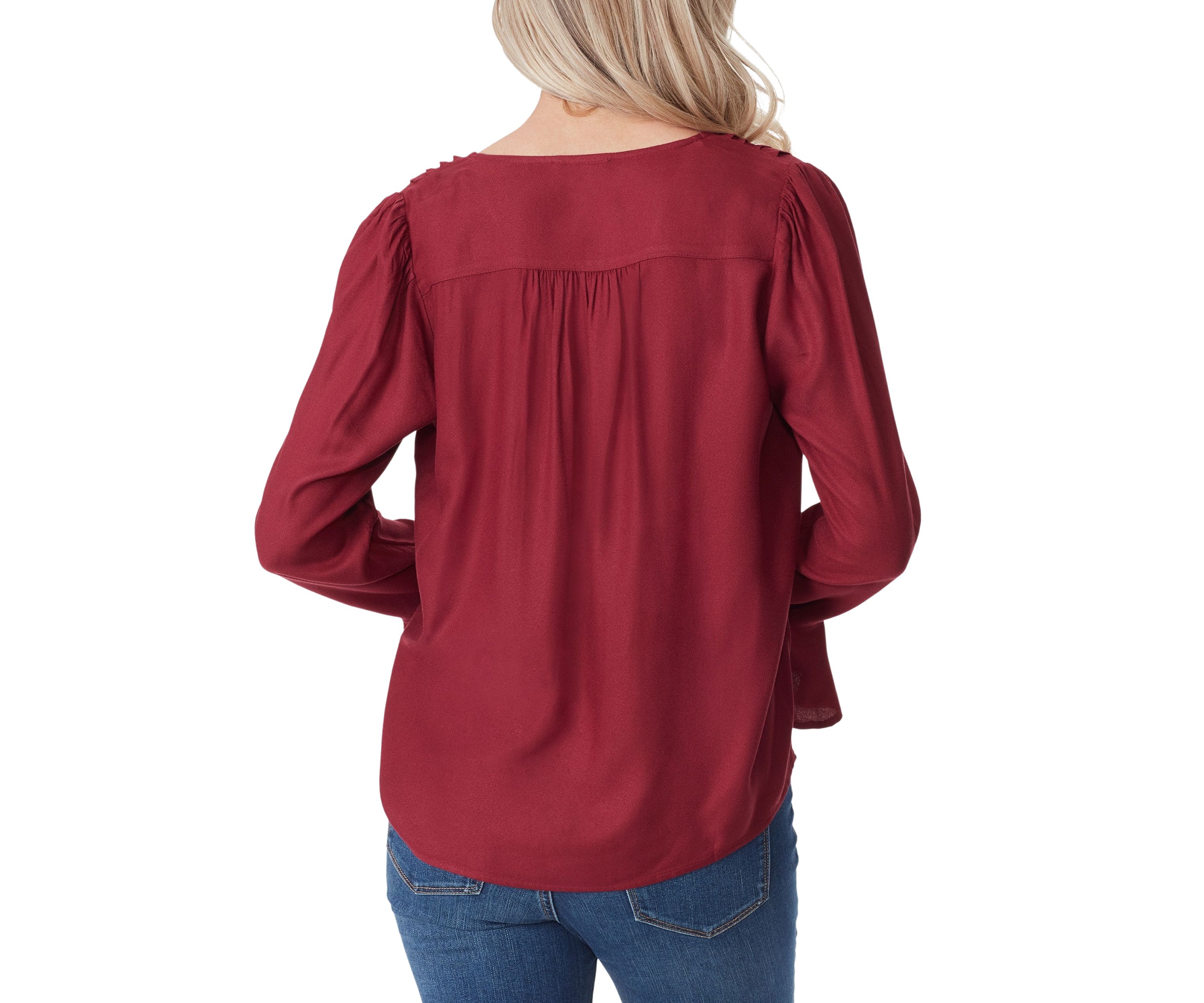 Cecily Long Sleeve Crepe Top