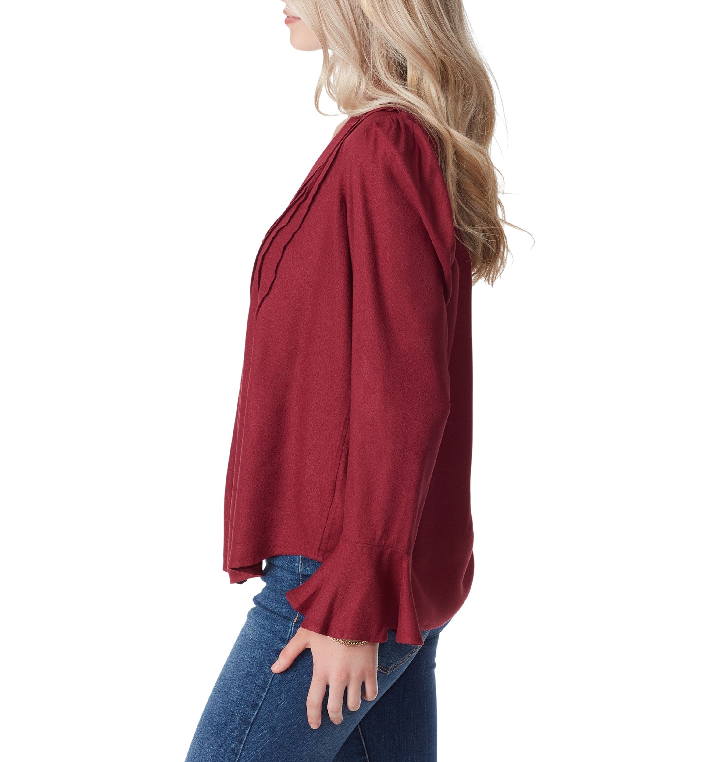 Cecily Long Sleeve Crepe Top