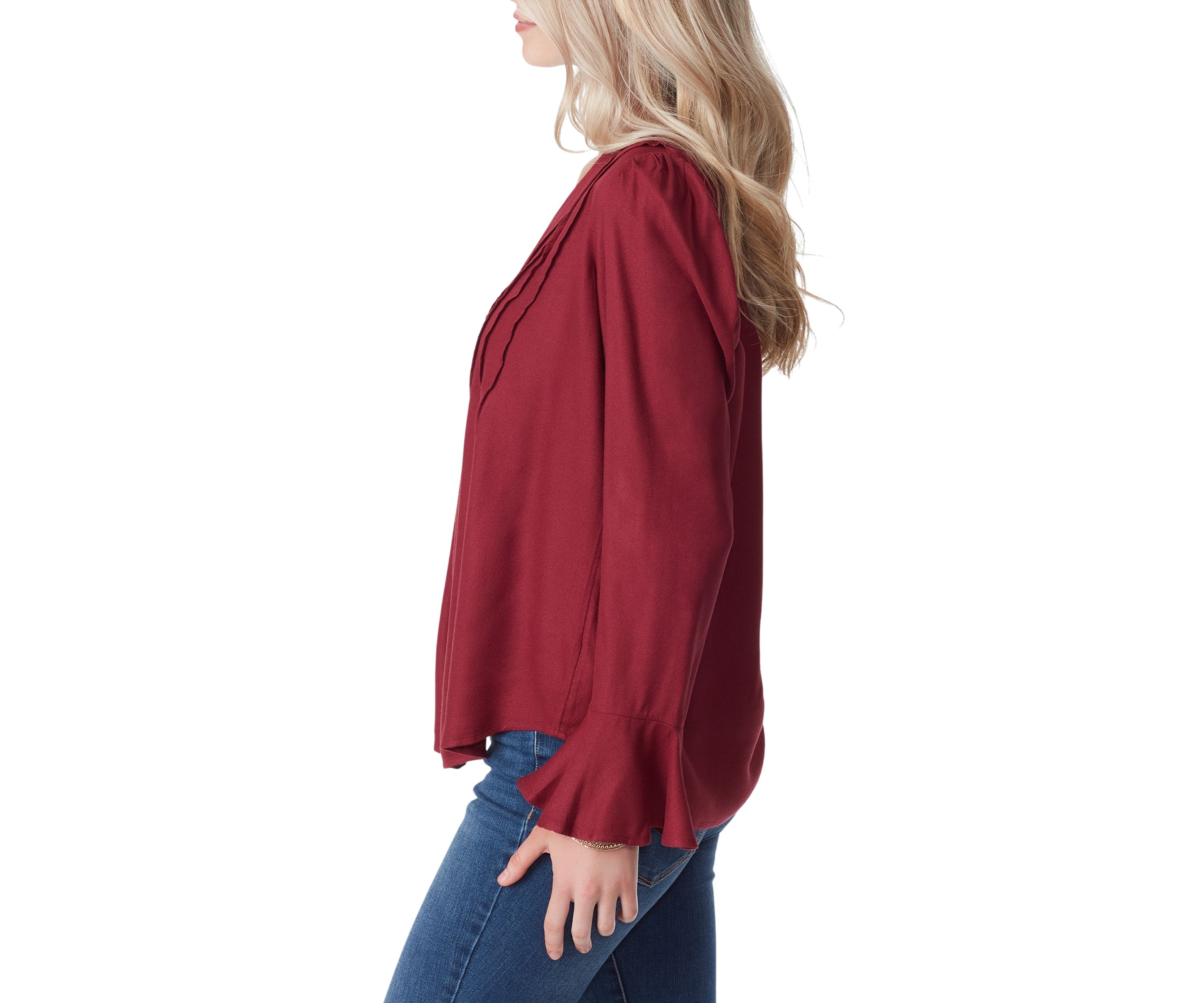 Cecily Long Sleeve Crepe Top