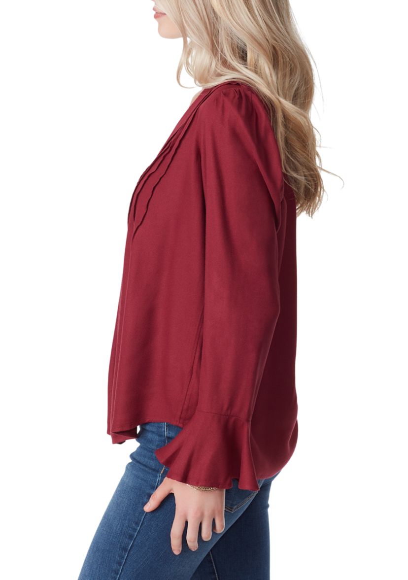 Cecily Long Sleeve Crepe Top