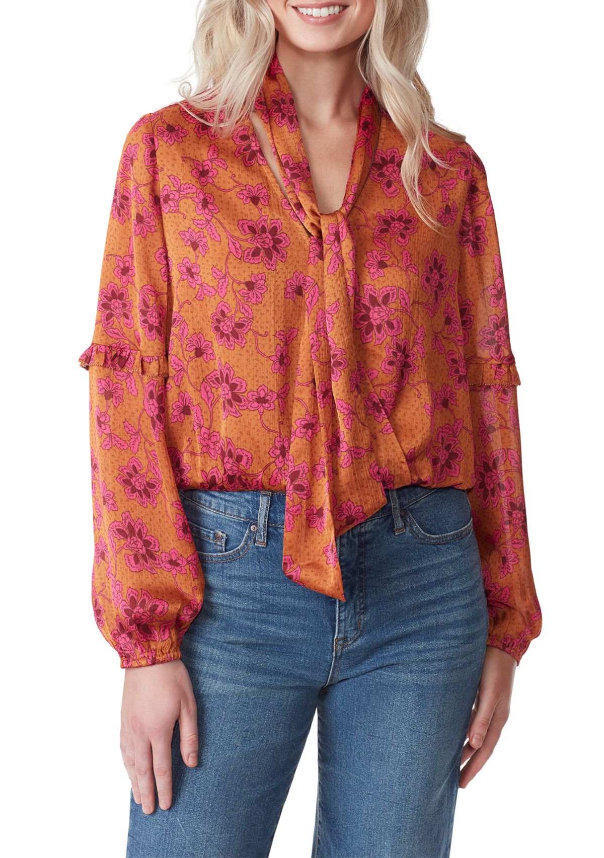 Marisol Long Sleeve Tie Neck Top