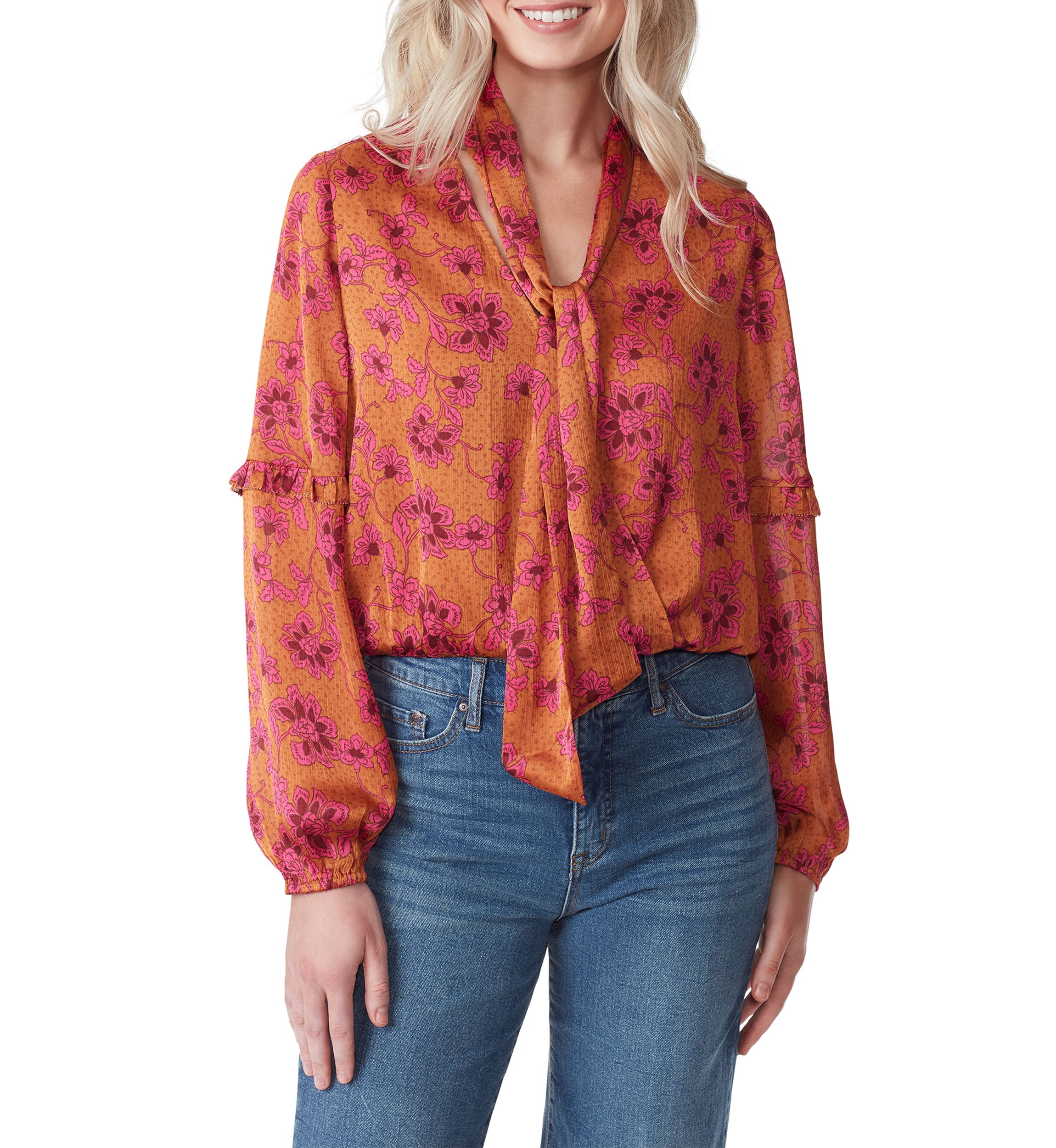 Marisol Long Sleeve Tie Neck Top