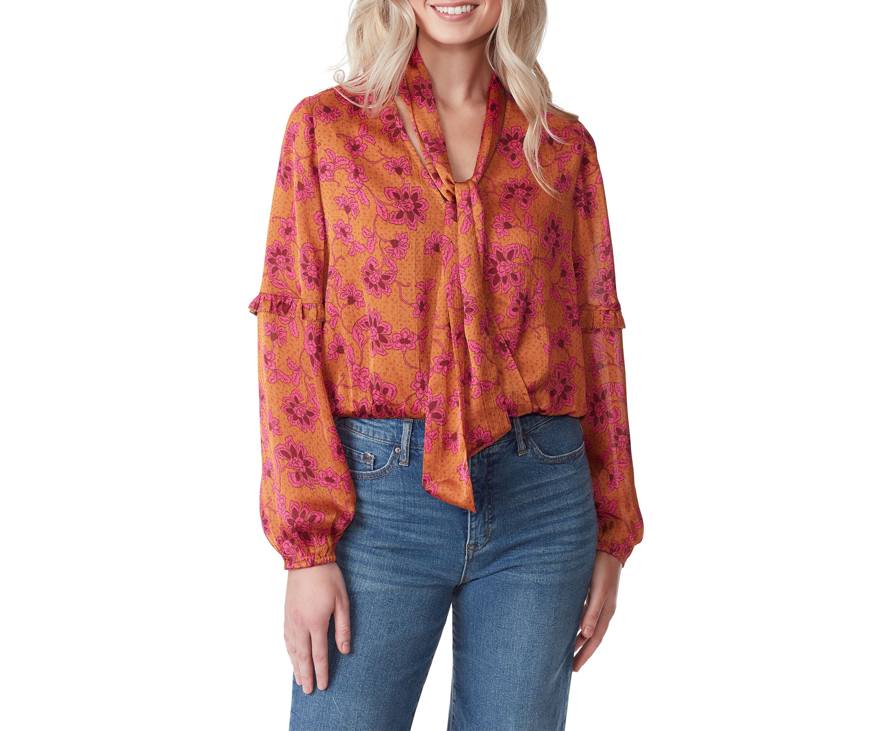 Marisol Long Sleeve Tie Neck Top