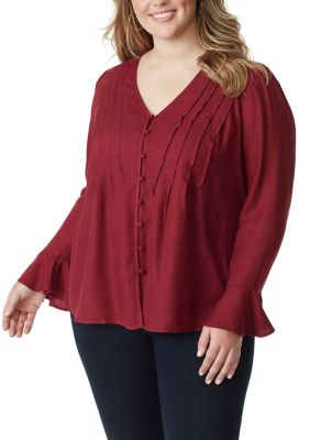 Buy Alfani plus size tiered asymmetricalhem top coral Online