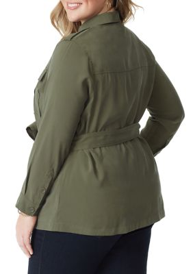 Plus size utility on sale jacket with hood