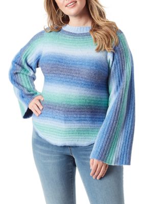 Jessica Simpson Women's Plus Size Kartina Ombré Ribbed Knit Sweater, 3X