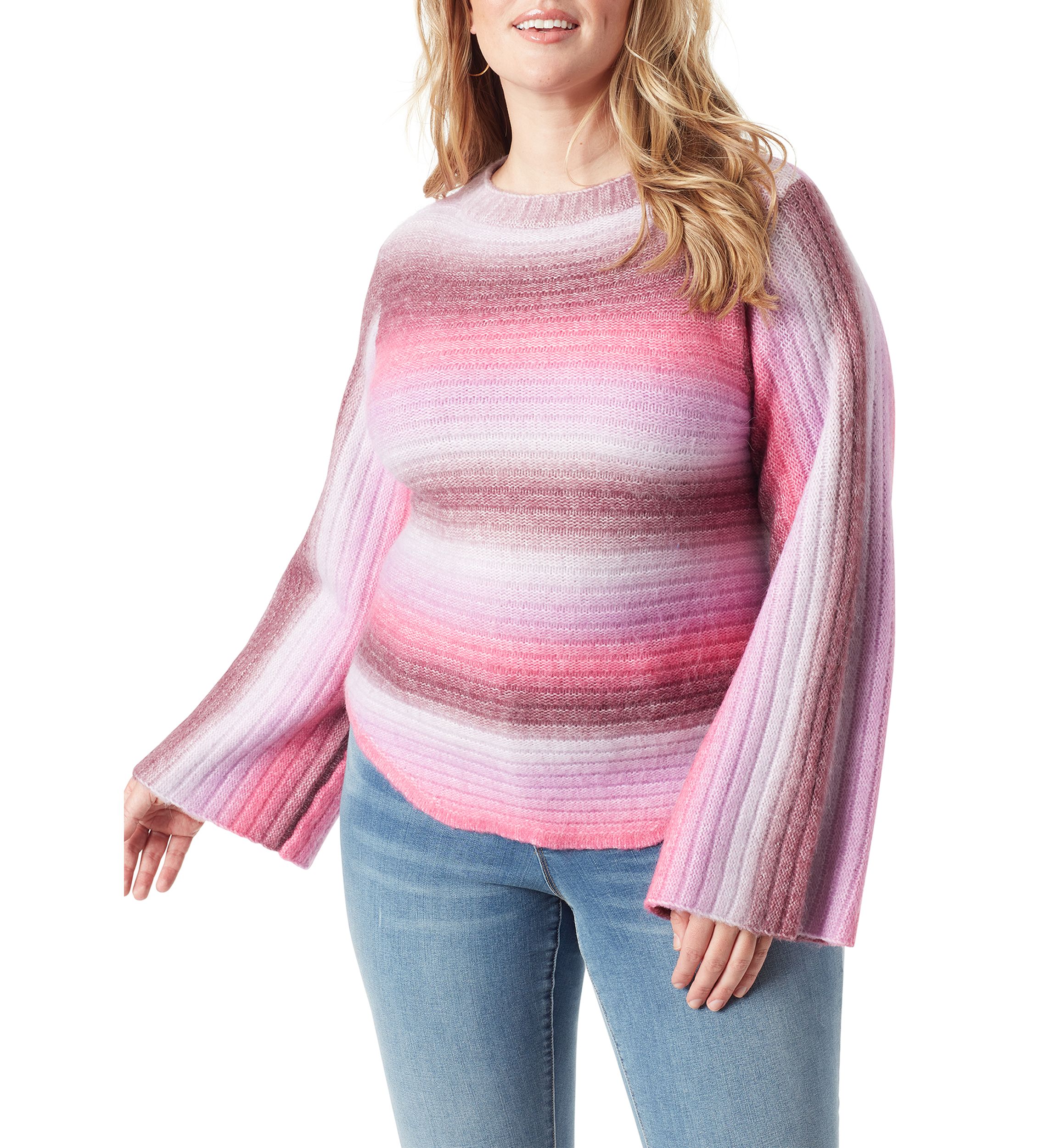 Plus Size Kartina Ombré Ribbed Knit Sweater