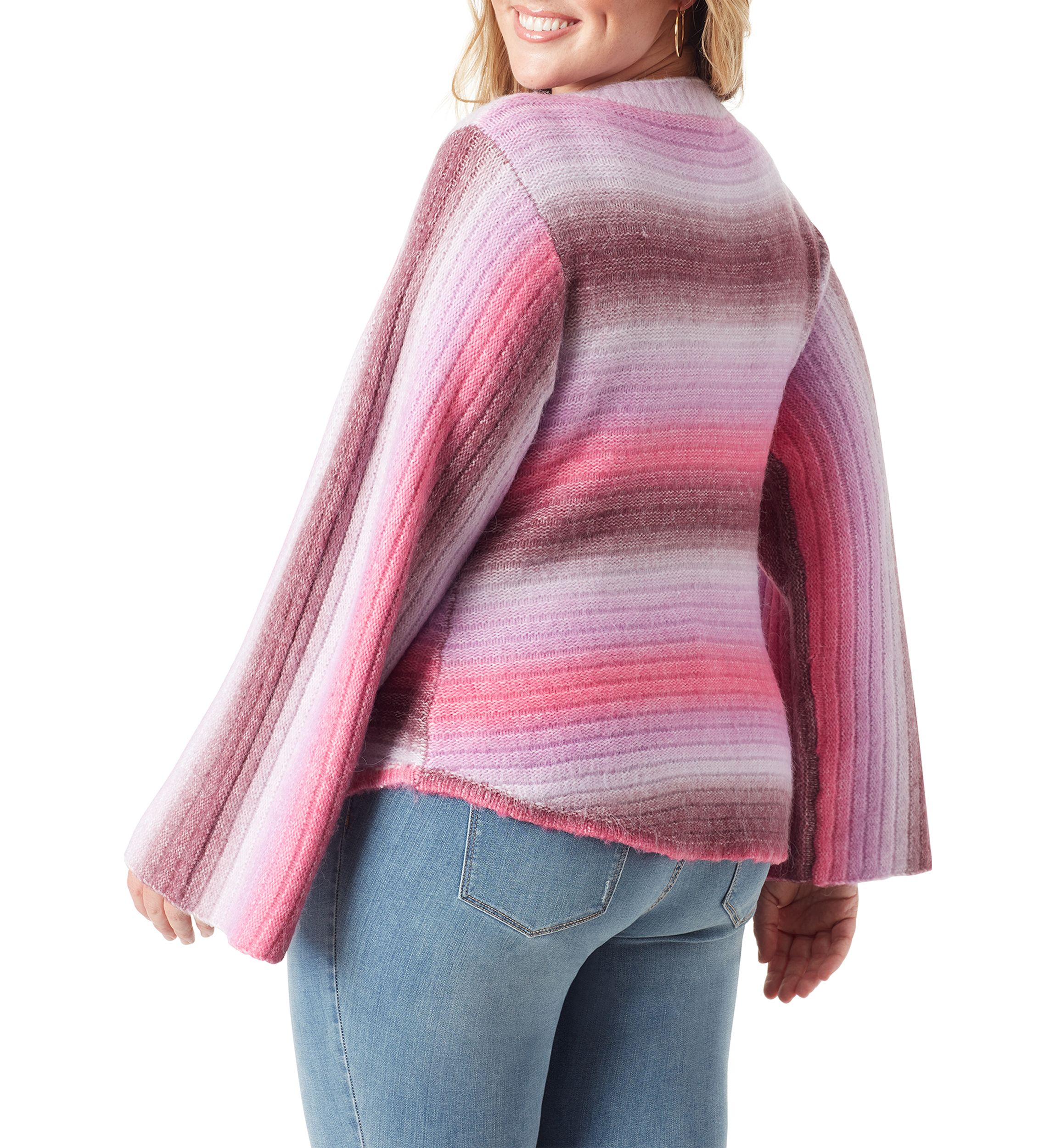 Plus Size Kartina Ombré Ribbed Knit Sweater