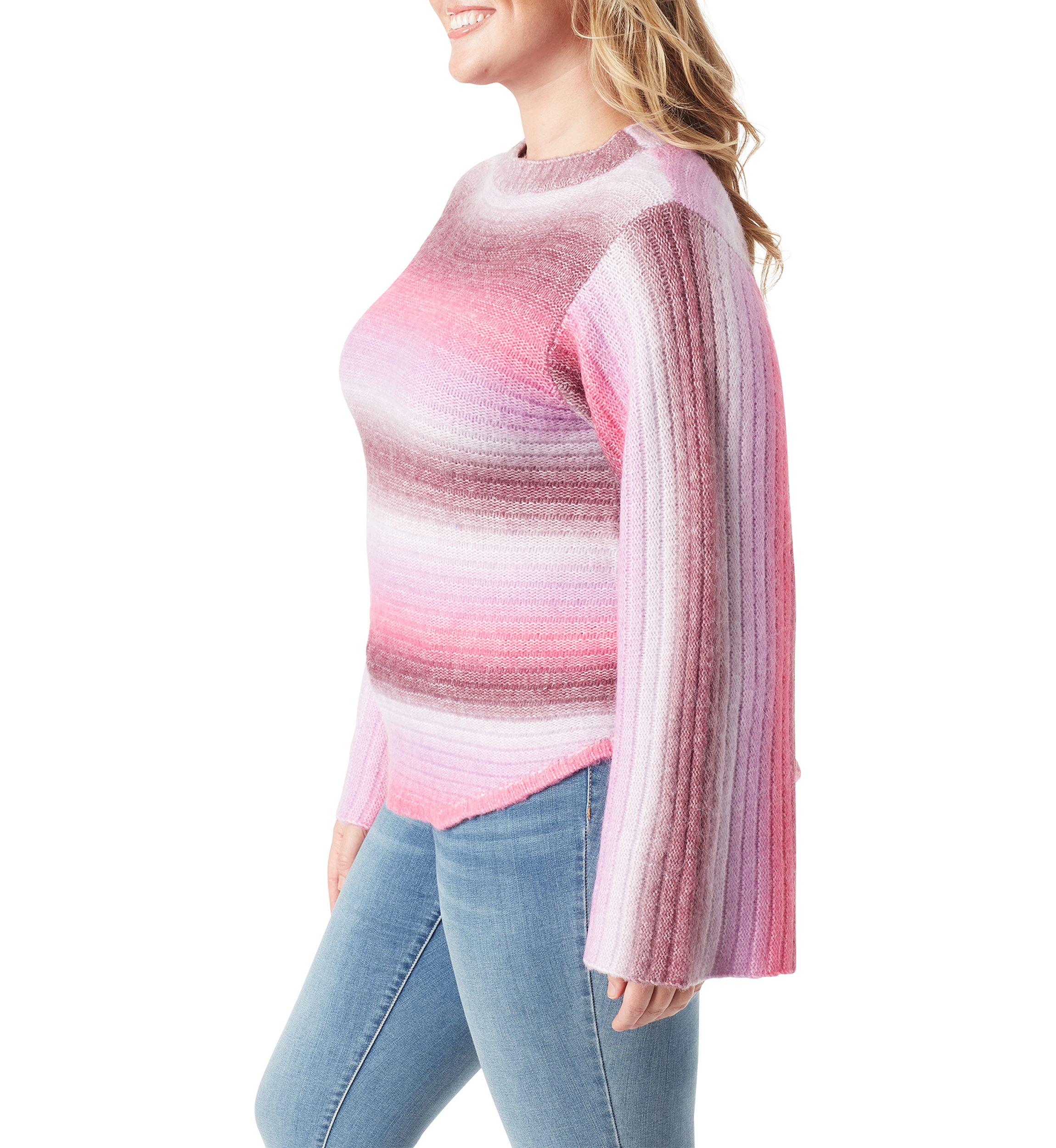 Plus Size Kartina Ombré Ribbed Knit Sweater